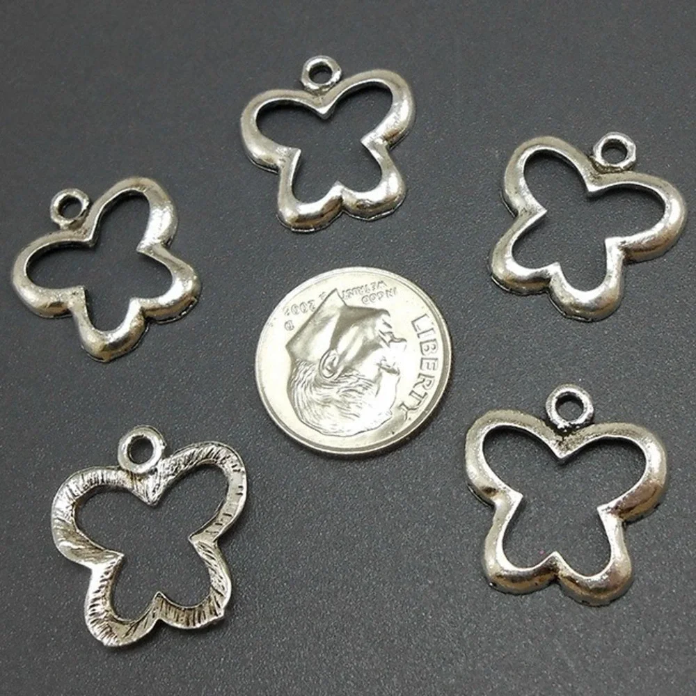 12pcs Butterfly Charms Silver Tone Metal insect‎